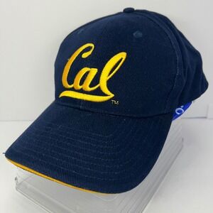 California Berkeley Cal Bears Navy Blue Yellow Embroidered Baseball Cap Corduroy